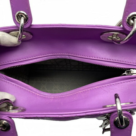 Dior Bag Lambskin Christian 2way   Lady Cannage Purple - Picture 2 of 9